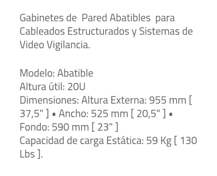 GABINETE DE PARED 20RMS ABATIBLE NEGRO 20.5" ANCHO 23" PROFUNDIDAD QUEST GW-2867