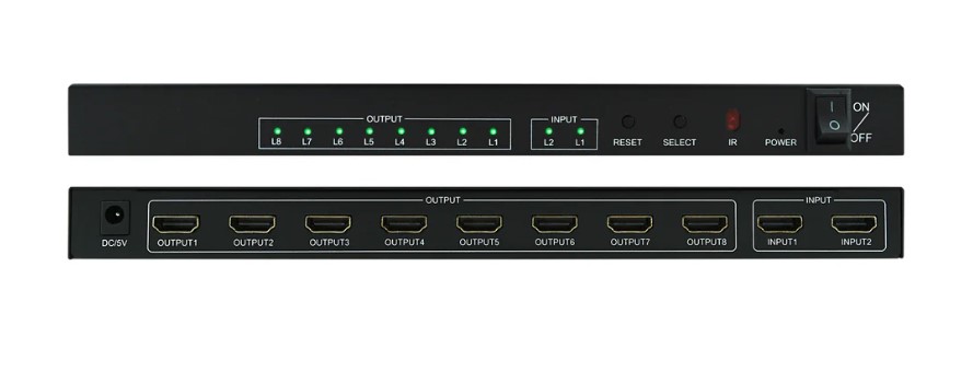 SPLITTER HDMI 4K 2-8 SALIDAS CON CONTROL NA