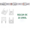 BASE SUJETA TIRA LED PLANA CON AGUJERO (25 UNIDADES)