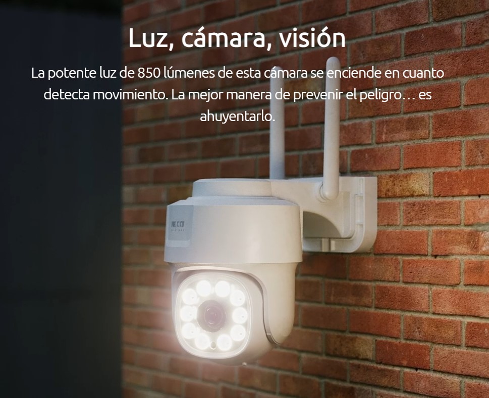 CAMARA INTELIGENTE WIFI O CABLE PTZ P/EXTERIOR IP65 5MP MIC Y BOCINA NHC-OP10 NEXXT