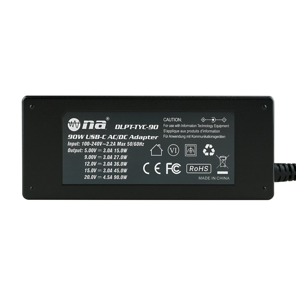 ADAPTADOR DE CORRIENTE UNIVERSAL 5-20V 4.5V HASTA 90W NA