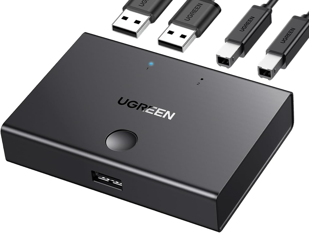 SWITCH MANUAL USB 2.0 PARA IMPRESORA DE 2 COMPUTADORAS A 1 IMPRESORA UGREEN