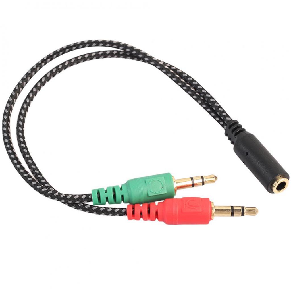 ADAPTADOR EN Y 2 PLUG 3.5MM MIC/AUD ROJO/VERDE A JACK 3.5MM TRIFASICO