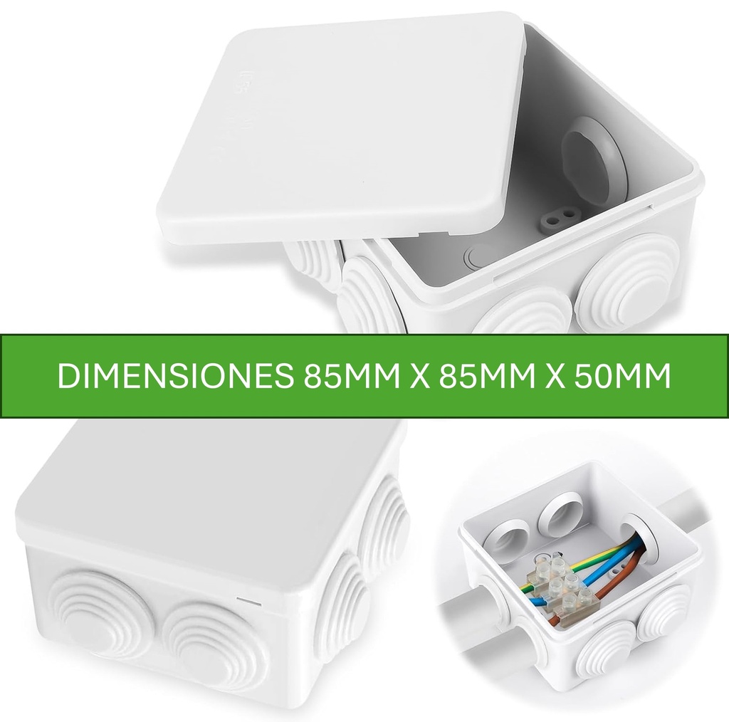CAJA PLASTICA DE DERIVACION 85x85x50 EXTERIOR