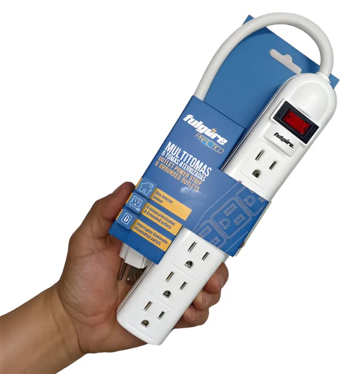 REGLETA ELECTRICA 6 TOMAS ATERRIZADAS 14AWG FP0148