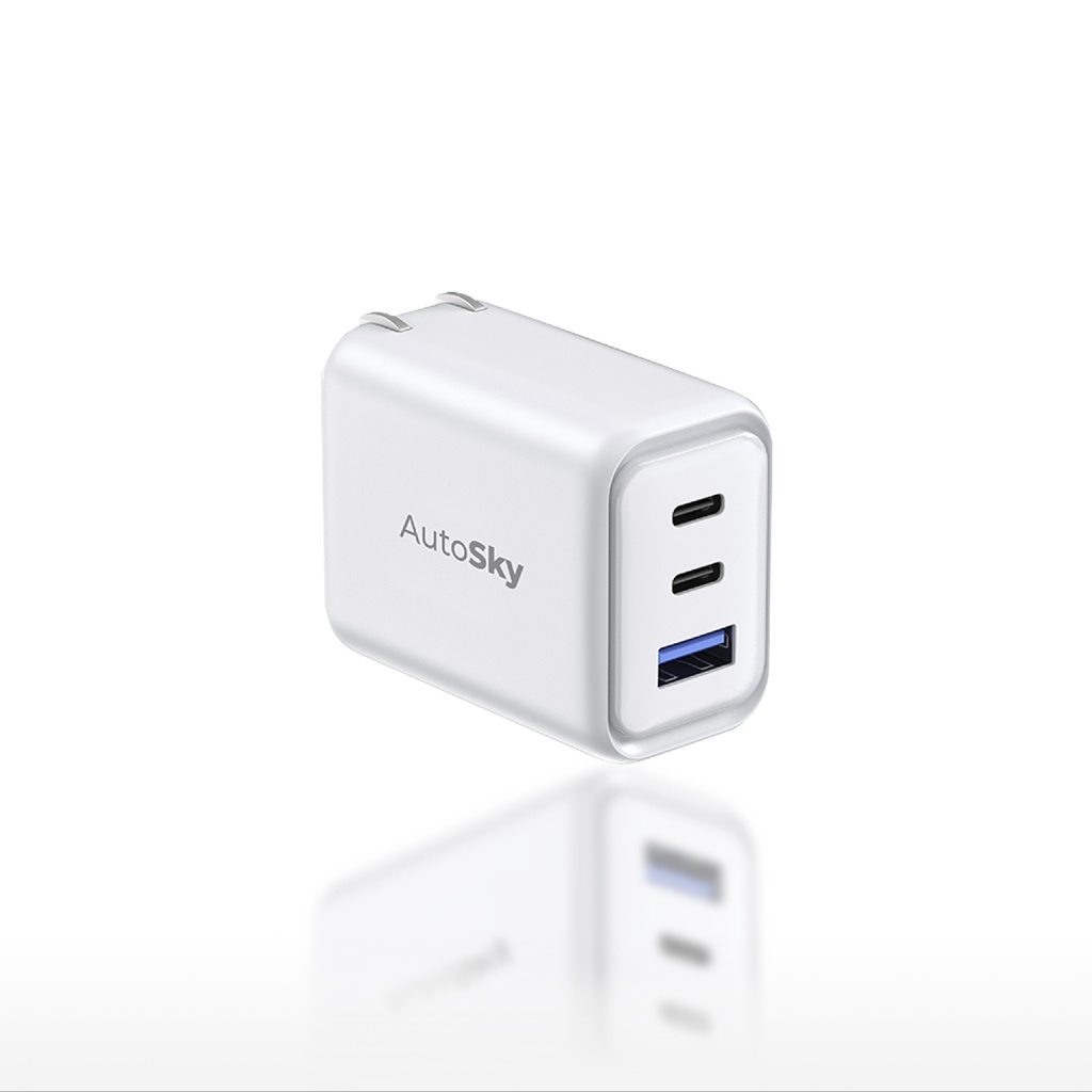 CUBO DE CARGA RAPIDA PD 2 USB C Y 1 USB A 110V 65W AUTOSKY
