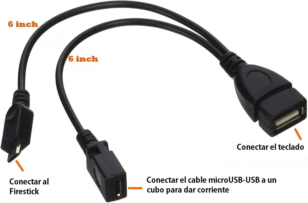 ADAPTADOR EN Y OTG MICROUSB 2 EN 1 FIRETV, CHROMECAST Y MAS