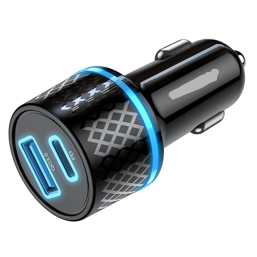 ADAPTADOR DE CORRIENTE P/CARRO 12V 42.5W USB C Y USB A