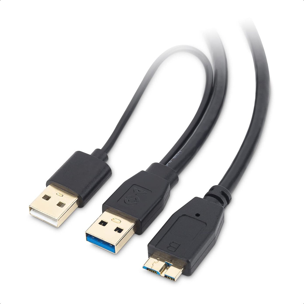 CABLE EN Y USB 3.0 A MICRO B 3.0 Y USB A 2.0 DE 20 PULGADAS PARA DISCO DURO EXTERNO