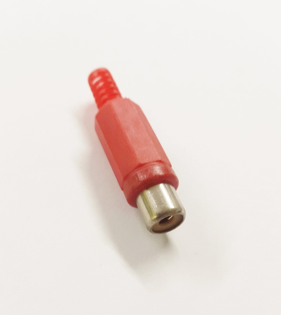 CONECTOR RCA H PLASTICO ROJO