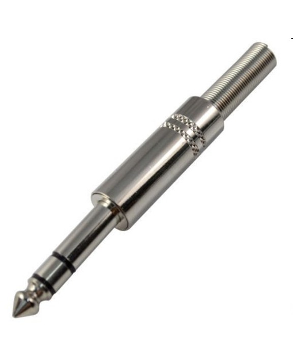 CONECTOR PLUG 6.35MM ESTEREO METAL