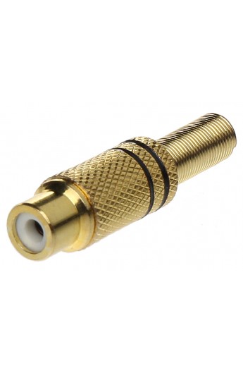 CONECTOR RCA H METAL DORADO NEGRO