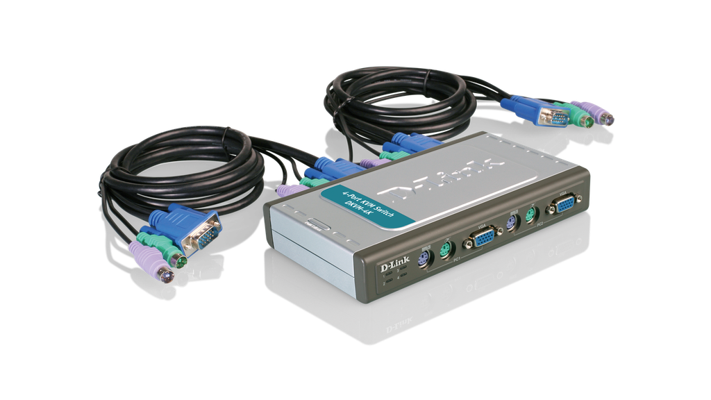 KVM 4 PUERTOS PS2 CON 2 CABLES D-LINK DKVM-4K