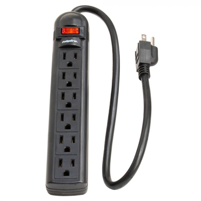 REGLETA ELECTRICA 6 TOMAS NEGRA FULGORE FU1405