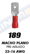 TERMINAL MACHO PLANO ROJO CAL 22-16 #189