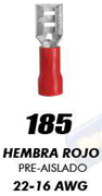 TERMINAL HEMBRA PLANA ROJA CAL 22-16 #185