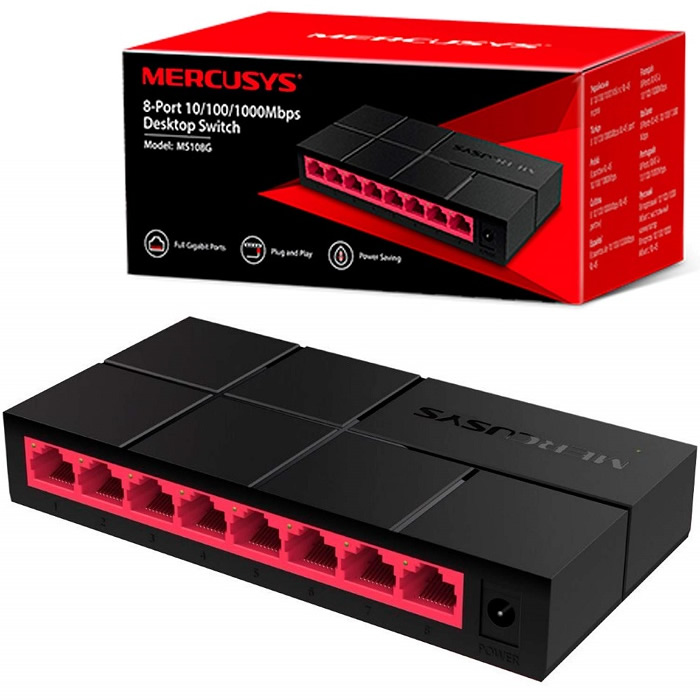 SWITCH DE 8 PUERTOS 10/100/1000 MERCUSYS MS108G