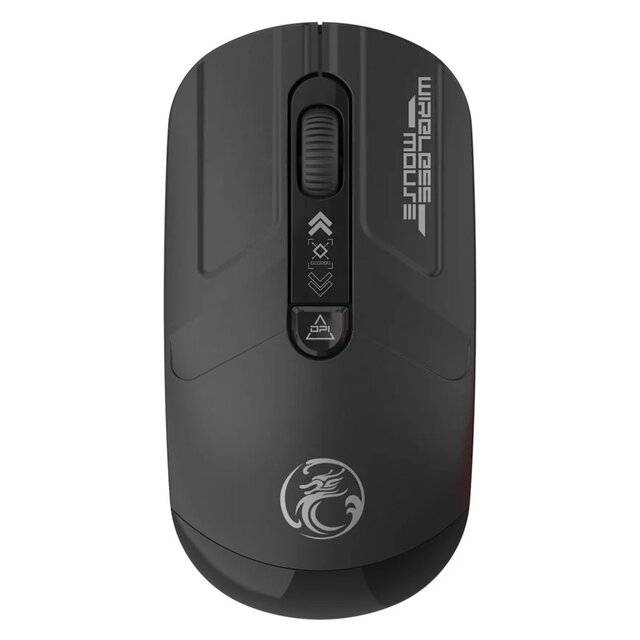 MOUSE INALAMBRICO RECARGABLE 2.4GHZ NEGRO CON NANO RECEPTOR IMICE 911