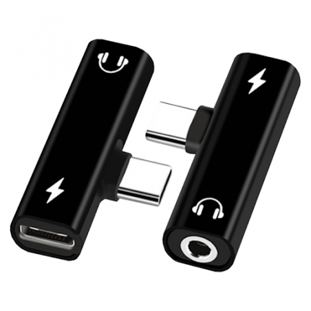 ADAPTADOR TIPO C A JACK 3.5MM Y TIPO C H ET