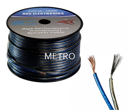 CABLE PARA BOCINA 2X12 AZUL/GRIS TRANSPARENTE