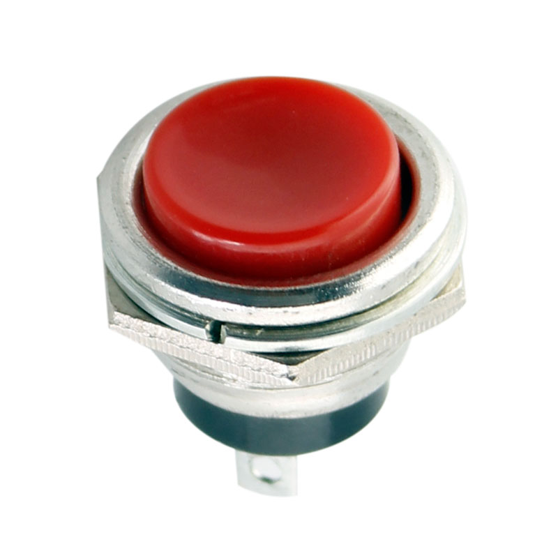 SWITCH PUSH BOTON CERRADO 3A-125V 2 PINES ROJO GRANDE