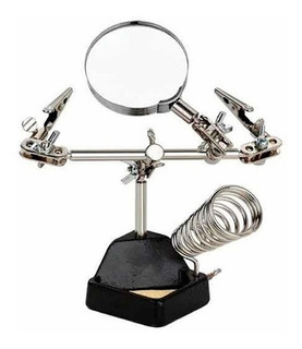 BASE PARA SOLDAR CON LUPA, PINZAS Y PORTA CAUTIN NA