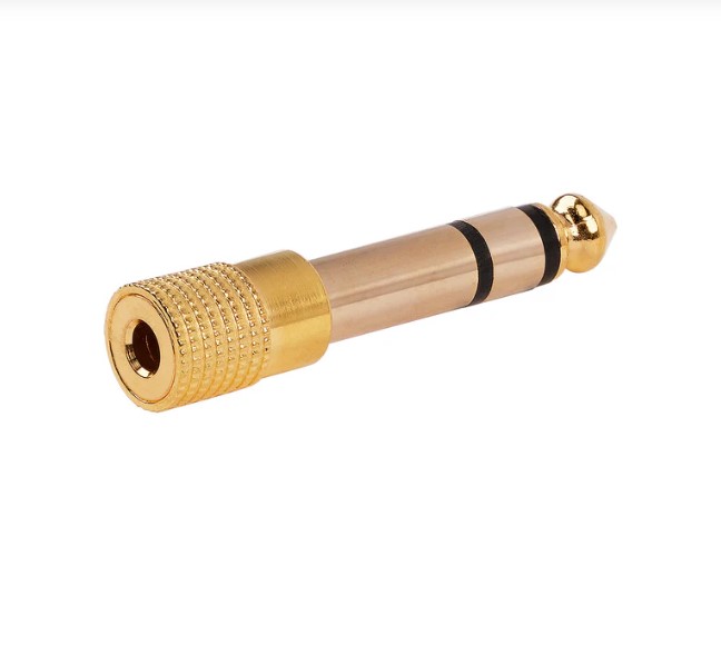 ADAPTADOR JACK 3.5MM STEREO A PLUG 6.35MM STEREO METAL