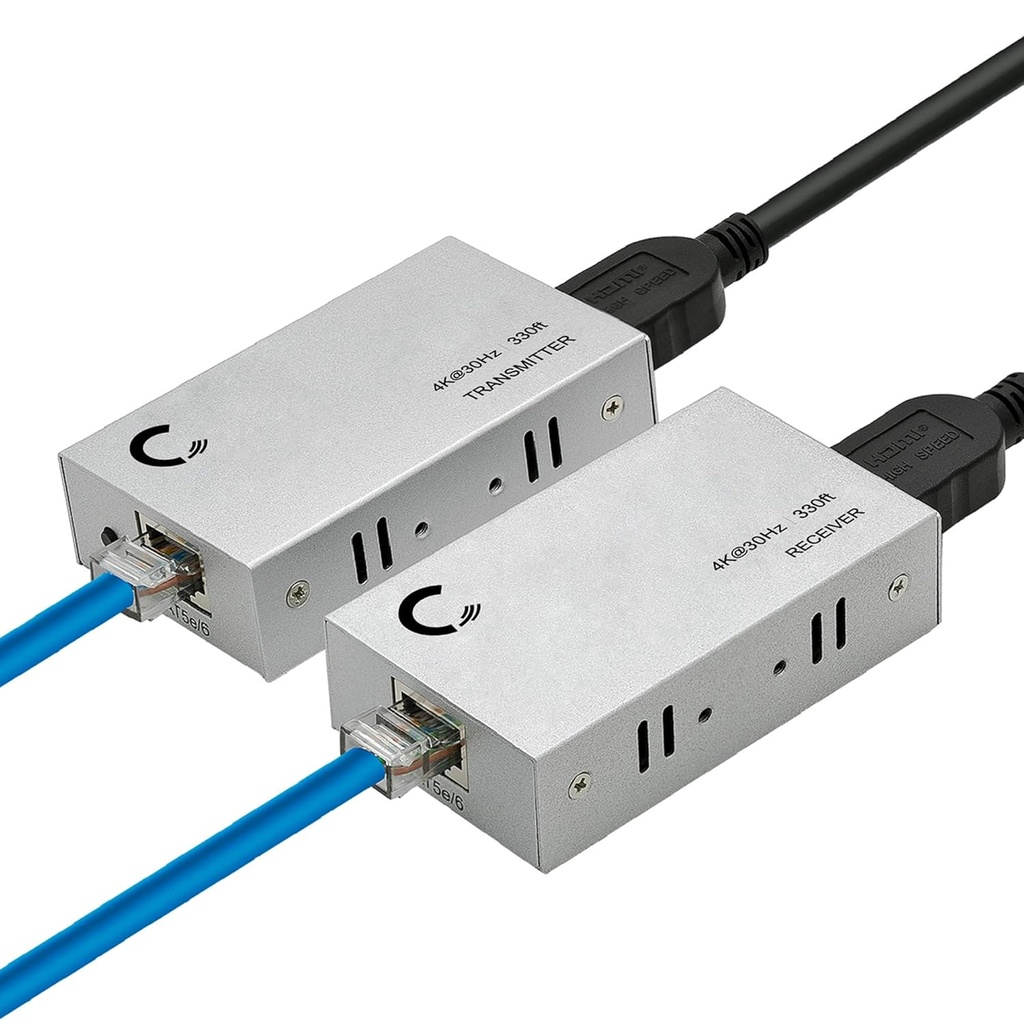 LEVANTADOR/EXTENSOR DE SEÑAL HDMI POR CAT6/7 HASTA 330PIES (100MTS) 4K 30Hz HDMI 1.4