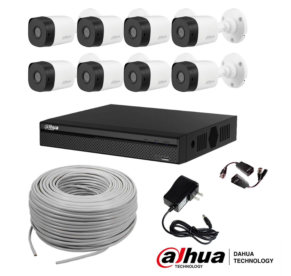 KIT DAHUA 8 CAMARAS 1080P 2MP 20MTS IR HDD 1TB