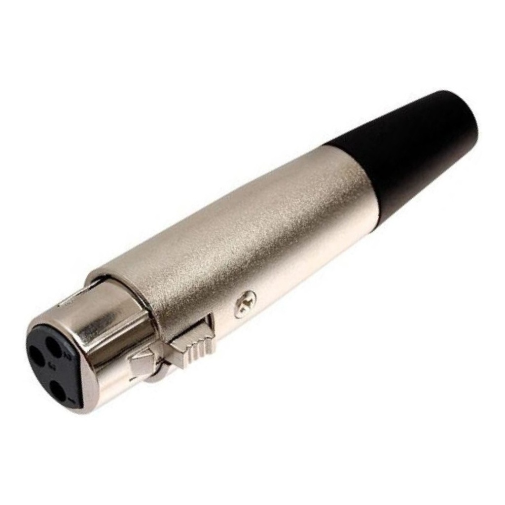 CONECTOR CANON H DE 3 PINES (MICROFONO) PLATA TMC