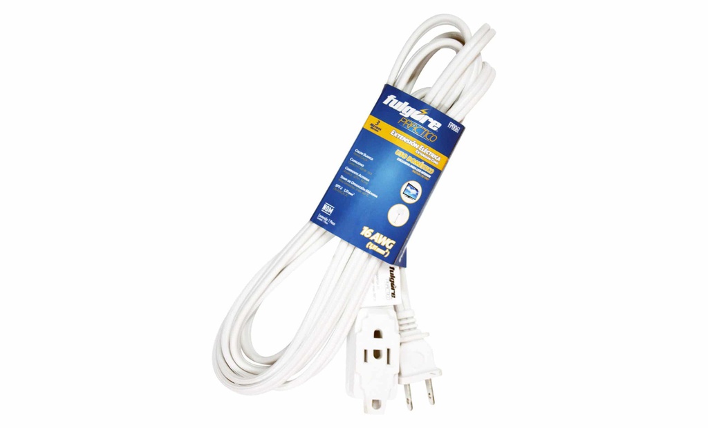 CABLE EXTENSION ELECTRICA DE 04MTS BLANCA FULGORE