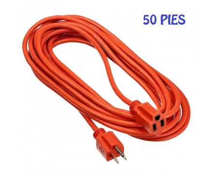 CABLE EXTENSION ELECTRICA DE 50 PIES 16AWG NARANJA