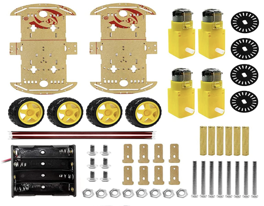 KIT PROYECTO DE CARRO 4 RUEDAS+ 4 MOTORES