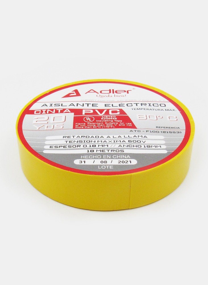 CINTA DE AISLAR ADLER DE 20 YARDAS (18 METROS) AMARILLA