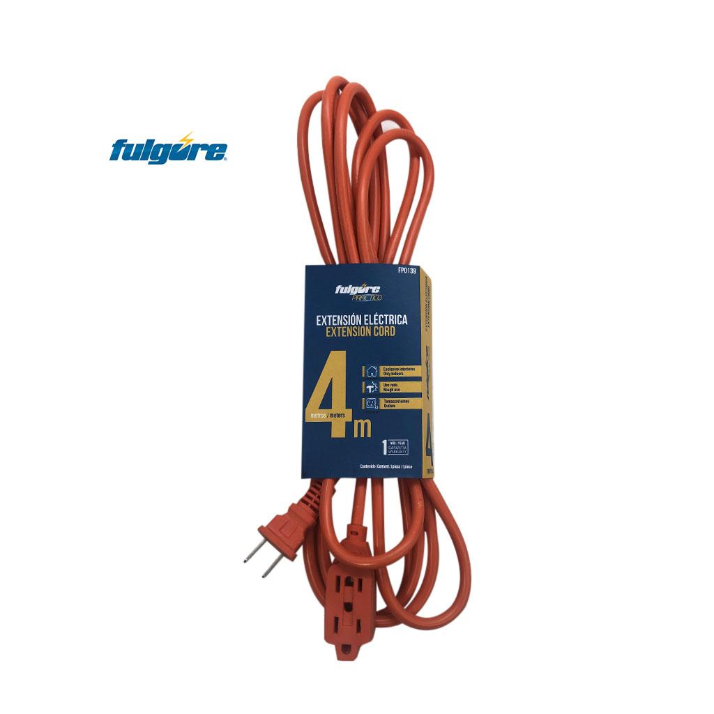 CABLE EXTENSION ELECTRICA DE 04MTS 16AWG NARANJA FULGORE FP0139