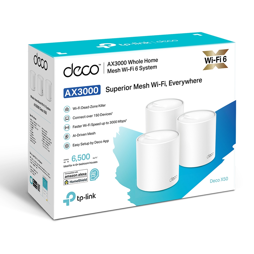 SISTEMA WI-FI 6 MESH AX3000 DECO X50 (3-PACK) TP-LINK