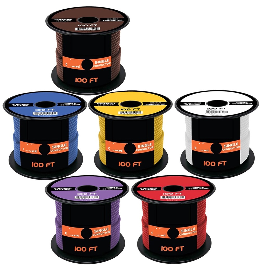 CABLE PARA VEHICULO SAE 16 ROLLO 100 PIES 1 COLOR