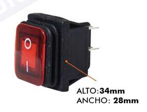 SWITCH ON/OFF ILUMINADO CUADRADO 4 PIN PARA EXTERIOR 35A 12V
