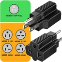 ADAPTADOR DE CORRIENTE 4 EN 1 (5-20P, 6-15P, 6-20, 5-15P A 5-15R)