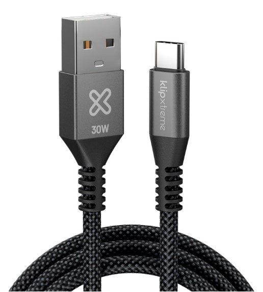 CABLE USB TIPO C DE 3MTS TRENZADO 30W CARGA RAPIDA Y DATOS KLIP XTREME