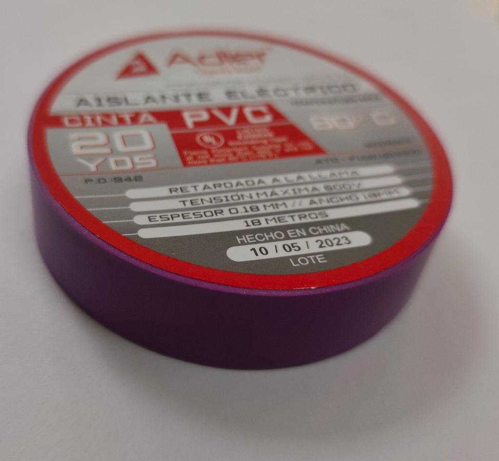 CINTA DE AISLAR ADLER DE 20 YARDAS (18 METROS) MORADA