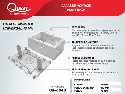 [14165-2] CAJA PLASTICA PARA CANALETA QUEST
