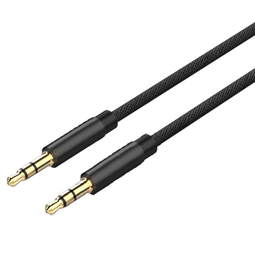 [03029] CABLE PLUG 3.5MM ST TRENZADO PUNTAS DORADAS 24K 3MTS