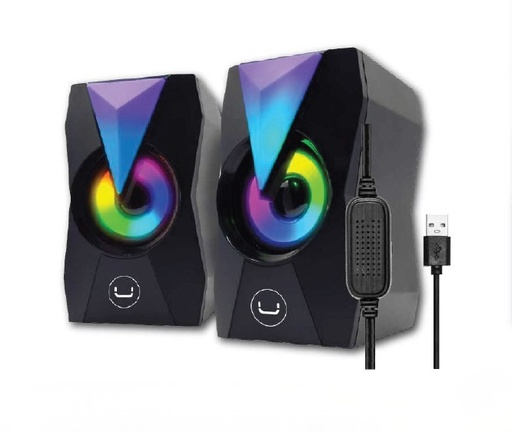 [12319] BOCINA PARA COMPUTADORA USB 2.0 DE 10W RGB UNNO