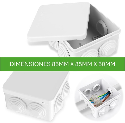 [14401-21] CAJA PLASTICA DE DERIVACION 85x85x50 EXTERIOR