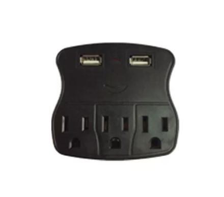 [20461] MULTITOMA DE PARED DOBLE +2 USB 5V C/PROTECTOR DE PICOS
