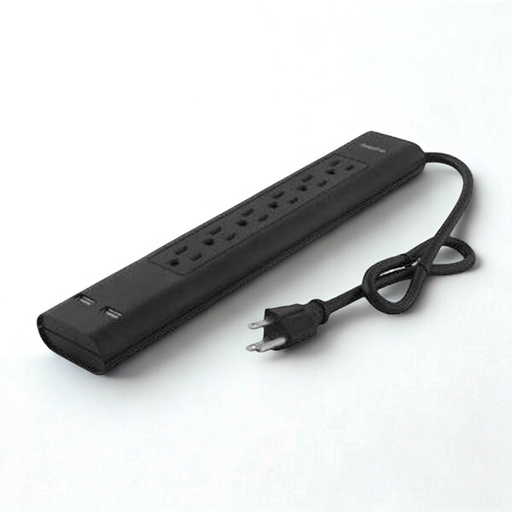 [20471] REGLETA ELECTRICA 6 TOMAS ATERRIZADAS SUPRESOR + 2 USB FULGORE FU1035