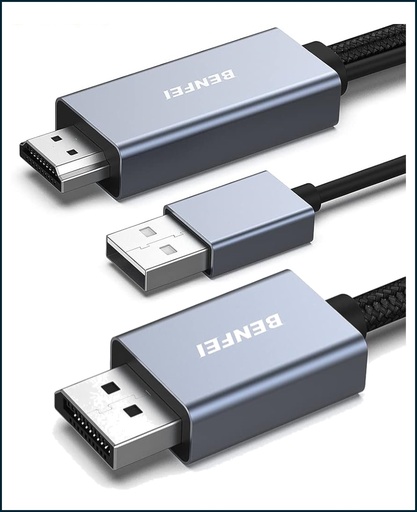 [01352] CABLE ADAPTADOR HDMI A DISPLAYPORT DE 6 PIES