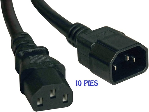 [03012] CABLE DE PODER EXTENSION C13 - C14 18AWG DE 10 PIES
