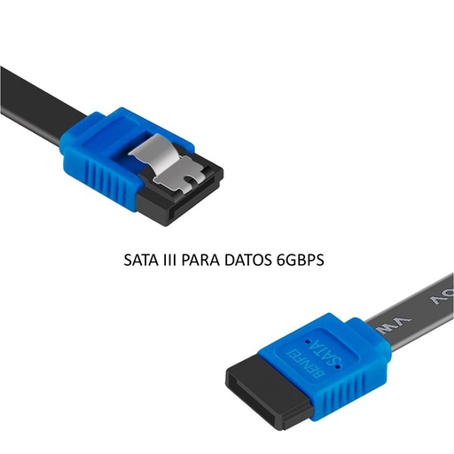 [03104] CABLE SATA III PARA DATOS 6GBPS DE 18 PULGADAS CON BROCHE DE SEGURIDAD